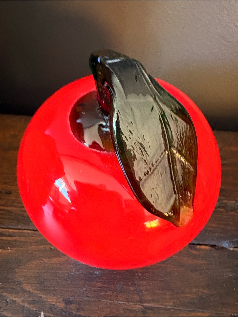 Vintage Murano glass- apple paperweight